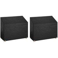 Garden Bench Covers 2 pcs 8 Eyelets 160x70x70/88 cm Polyethylene