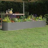 Berkfield Home Garden Raised Bed Powder-coated Steel 260x40x36 cm Grey | Size: 260 x 40 x 36 cm