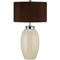 Netlighting Victor 1 Light Small Table Lamp Cream E27