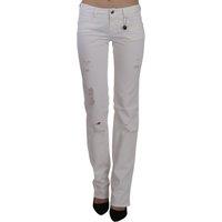Costume National Women's White Cotton Slim Fit Straight Jeans Pants | Size: 12