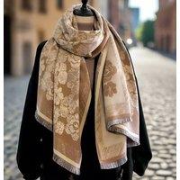 Lemon Daisy Accessories Women's Talie Winter Scarf Shawl in Light Brown