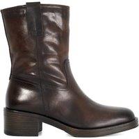 Dune London Women's 'Paytyn' Leather Biker Boots in Brown | Size: 3