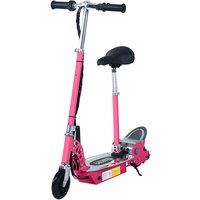 HOMCOM Foldable Powered Scooter with Adjustable Seat & Brake in Pink