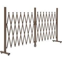 OUTSUNNY Aluminium Alloy Fence Foldable Garden Screen Panel, Dark Brown