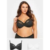 Yours Women's 2 Pack Bras in Black | Size: 38B