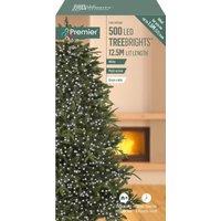 Premier Decorations Christmas Lights TreeBrights 500 LED Indoor Outdoor String Lights 12.5m Multi Function Mains Operated White