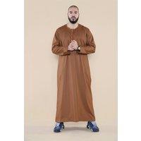 Thobez Men's Omani Eid Tassel Thobe Jubba in Camel | Size: 58R