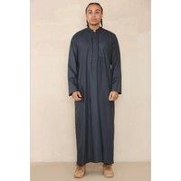 Thobez Men's Muslim Nehru Collar Eid Thobe in Charcoal | Size: 56R