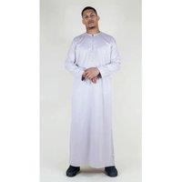 Thobez Men's Satin Emirati Thobe Islamic Clothing in Beige | Size: 58R