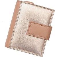 PRIMEHIDE Women's 'London Metallic' RFID Leather purse in Metallic Gold