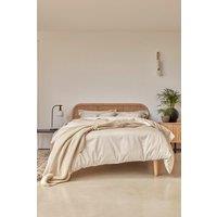 CHRISTY 400TC Luxury Cotton Sateen Plain Dye Duvet Cover Sets in Cream | Size: Single