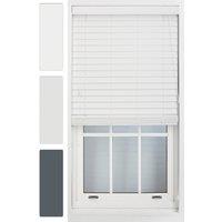Furnished Venetian Window Blinds Faux Wood 50mm Slats in White | Size: 120 cm width x 150 cm drop