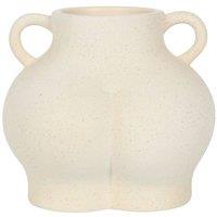 KDMD Cream Speckle Bum Plant Pot in White