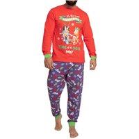 Bluey Men's And Bingo Christmas Pyjamas in Red | Size: Small