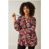 Evans Women's Tie Neck Top in Orange | Size: 22-24