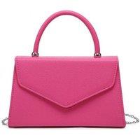 JFY Women's Top Handle Pu Clutch Bag in Fuchsia