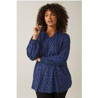 Evans Women's Tie Neck Top in Blue | Size: 20