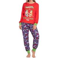 Bluey Women's And Bingo Christmas Pyjamas in Red | Size: XL