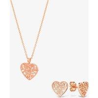 Rosa Lea Women's Open Leaves Heart Necklace AM-2THB010506 in Gold | Size: 18 inches