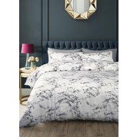 Velosso Marble Cotton Rich Printed Duvet Cover & Pillowcase Set in Grey | Size: King