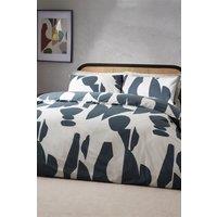 HOEM Meta Abstract Geometric Cotton Rich Duvet Cover Set in Navy | Size: Double