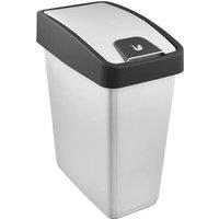 Keeeper Premium Waste Bin with Flip Lid 25 Litre in Silver