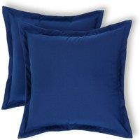 Homescapes Luxury Waterproof Plain Outdoor Cushion 45 x 45 cm, Set of 2 in Blue | Size: 45 cm x 45 cm