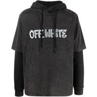Off-White Men's GM Vintage Double Sleeve Grey Hoodie | Size: Medium