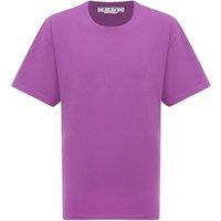 Off-White Men's Diag Tab Oversized Fit Purple T-Shirt in White | Size: Large