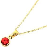 Harfi Women's Mini Round Garnet January Birthstone Pendant Necklace in Red | Size: 18 inches
