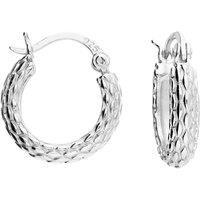 Harfi Women's Sterling Silver Basket Weave Hinged Hoops