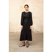 Sarta Women's Black Metallic Long Sleeve Tea Dress | Size: Large