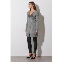 Star by Julien Macdonald Women's Eyelet Detail Zip Cardigan in Grey | Size: 22-24
