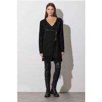 Star by Julien Macdonald Women's Eyelet Detail Zip Cardigan in Black | Size: 10-12