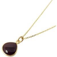 Harfi Women's Dark Ruby 40th Birthday Gift Gemstone Gold Vermeil Necklace | Size: 45 cm