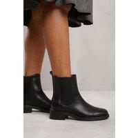 Where's That From Women's 'Serna' Ankle Boot With Elastic Panel & Side Zip in Black | Size: 3