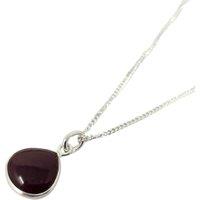 Harfi Women's Dark Ruby 40th Birthday Gift Gemstone Sterling Silver Necklace | Size: 18 inches