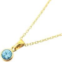 Harfi Women's Mini Round Aquamarine March Birthstone Pendant Necklace in Blue | Size: 18 inches