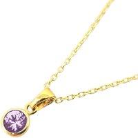 Harfi Women's Mini Round Alexandrite June Birthstone Pendant Necklace in Purple | Size: 18 inches