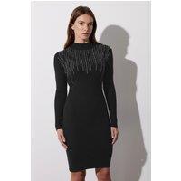 Star by Julien Macdonald Women's Embellished Neckline Dress in Black | Size: 18-20