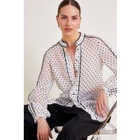 Monsoon Women's Daria Dobby Blouse Ivory | Size: Small