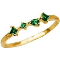 Harfi Women's Minimalist Emerald Gemstone May Birthstone Adjustable Gold Vermeil Ring
