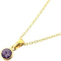 Harfi Women's Mini Round Amethyst February Birthstone Pendant Necklace in Purple | Size: 18 inches
