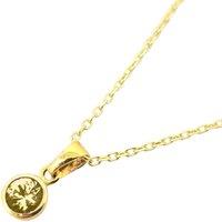 Harfi Women's Mini Round Peridot August Birthstone Pendant Necklace in Gold | Size: 18 inches