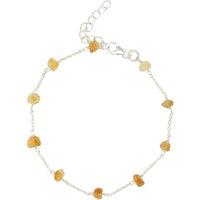Harfi Women's Raw Citrine Gemstone November Birthstone Sterling Silver Bracelet | Size: 7.5 inches