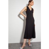 Monsoon Women's Polly Ponte Midi Dress in Black | Size: 10
