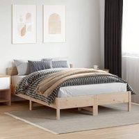 Berkfield Home Bed Frame without Mattress 150x200 cm King Size Solid Wood Pine in Brown