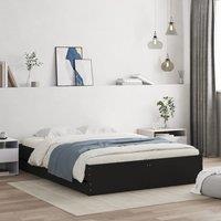 Berkfield Home Bed Frame with Drawers without Mattress Black 140x190 cm