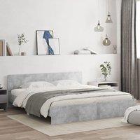 Berkfield Home Bed Frame without Mattress Concrete Grey 180x200 cm Super King