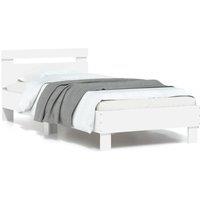 Berkfield Home Bed Frame without Mattress with LED Lights White 90x200 cm